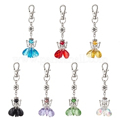 7Pcs Angel Glass Pendant Decorations&nbsp;HJEW-MZ00261