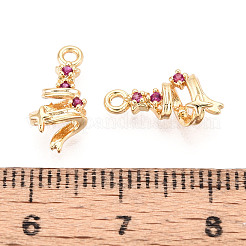 Brass Micro Pave Cubic Zirconia Charms&nbsp;KK-N263-140B-G