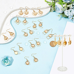 DIY Blank Dome Stainless Steel Dangle Earrings Making Kits&nbsp;DIY-AN0001-09G