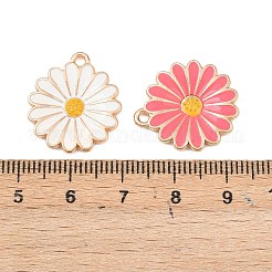 合金エナメルチャーム  花  ゴールドカラー  ミックスカラー  21x18.5x2mm  穴：1.6mm&nbsp;FIND-H057-01G