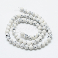 Synthetic Howlite Beads Strands&nbsp;G-T053-6mm-01-1