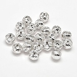 空想は925スターリングシルバーラウンドビーズをカット  銀  6mm  穴：1.2mm  約75個/20g&nbsp;STER-F012-08C