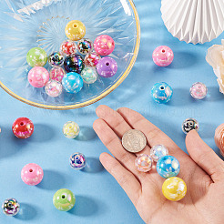 28Pcs 2 Colors UV Plating Acrylic Printed Beads&nbsp;FIND-TA0010-64