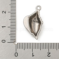 変色しない304ステンレススチールペンダント  コンクチャーム  ステンレス鋼色  22x12.5x4.5mm  穴：1.5mm&nbsp;STAS-I307-530P