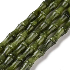 天然中国南部翡翠ビーズ連売り  竹の棒  12x5mm  穴：1.2mm  約32個/連  15.08''（38.3センチメートル）&nbsp;G-D481-07