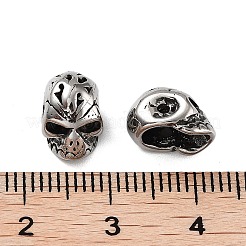 316サージカルステンレスビーズ  スカル  アンティークシルバー  8x7x8.5mm  穴：1.2mm&nbsp;STAS-K276-09E-AS