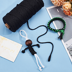 工芸品編み物用綿糸1ロール  ブラック  3mm  約109.36ヤード（100m）/ロール&nbsp;KNIT-SC0001-02A