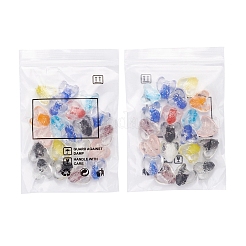 20個の手作り蓄光ランプワークビーズ  ハート  ミックスカラー  15~16x15~16x9~10mm  穴：1mm&nbsp;LAMP-YW0001-04
