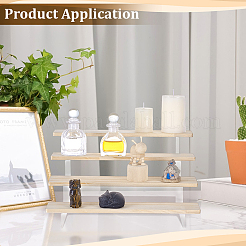 4 Layers Clear Acrylic with Wooden Tiered Bracelet Organizer Display Stands for Bangles&nbsp;BDIS-WH0011-08