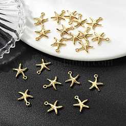 シェグレース真鍮製ヒトデチャーム  カドミウムフリー＆ニッケルフリー＆鉛フリー  18KGP本金メッキ  12x11x2mm  穴：1.2mm&nbsp;XGR0169G-99G