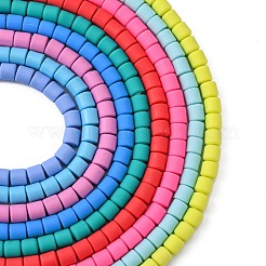 手作り樹脂粘土ビーズ連売り  ジュエリー工芸用品のDIY用  コラム  ミックスカラー  6.5x6mm  穴：1.2mm  約61個/連  15.75インチ（40cm）&nbsp;CLAY-ZX006-01-M