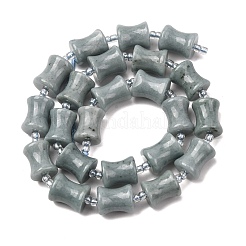 天然ミャンマー翡翠ビーズ連売り  竹の棒  シードビーズで  12x10mm  穴：1.4mm  約23個/連  14.17''（36センチメートル）&nbsp;G-Z155-A01-01
