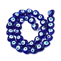 Handmade Evil Eye Lampwork Beads Strands&nbsp;LAMP-N029-010D
