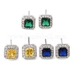 Brass Micro Pave Cubic Zirconia Stud Earrings&nbsp;EJEW-G471-06P