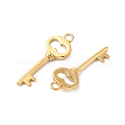 イオンプレーティング（IP）304ステンレスペンダント  キーチャーム  14KGP本金メッキ  25x9x3mm  穴：1.8mm&nbsp;X-STAS-Q215-05G
