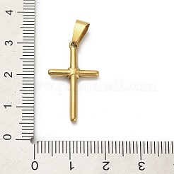 304ステンレスペンダント  クロスチャーム  イオンプレーティング（ip）  ゴールドカラー  25.5x15x2.5mm  穴：7mm&nbsp;STAS-Q343-17G