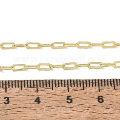 女性用2.4mm真鍮ペーパークリップチェーンネックレス  長持ちメッキ  ゴールドカラー  16.14インチ（41cm）&nbsp;KK-CBA2293-17G