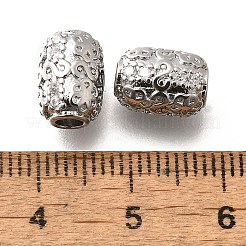 真鍮ビーズ  カドミウムフリー＆ニッケルフリー＆鉛フリー  コラム  プラチナメッキ  10x7.5mm  穴：3mm&nbsp;KK-M318-18P
