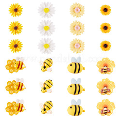 80Pcs 8 Styles Resin Cabochons Bees & Flower&nbsp;RESI-TA0004-24