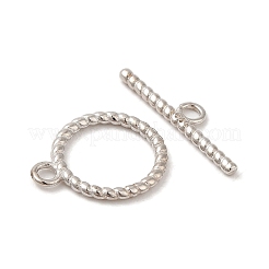 Rhodium Plated 925 Sterling Silver Toggle Clasps&nbsp;STER-G038-02P