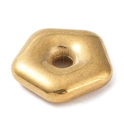 304ステンレススチールスペーサービーズ  五芒  ゴールドカラー  17.5x18x4.5mm  穴：3.5mm&nbsp;LS-STAS-A088-08G