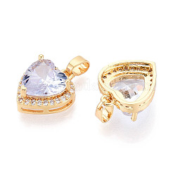 Brass Micro Pave Cubic Zirconia Pendants&nbsp;KK-N272-02G-01