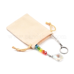 Chakra Leaf Crystal Suncatcher Dowsing Pendulum Pendants&nbsp;PALLOY-JF00461-01