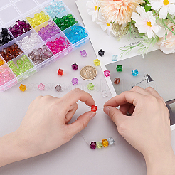 225Pcs 15 Colors Transparent Acrylic Beads&nbsp;OACR-ME0001-03