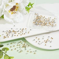 300Pcs 3 Colors Rack Plating and PVD Vacuum Plating Brass Round Spacer Beads&nbsp;KK-FH0003-54