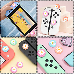 デイジーシリコンジョイスティックキャップ 4色 4個  サムグリップ  ゲームパッド用  ゲームコントローラ  ミックスカラー  17.5x6mm  1pc /カラー&nbsp;FIND-GF0007-37