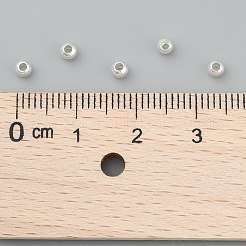 PVD真空メッキ真鍮丸型スペーサービーズ  カドミウムフリー＆鉛フリー  銀色のメッキ  3mm  穴：1mm&nbsp;X-KK-I601-3mm-S-RS