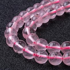 天然石ローズクォーツビーズ連売り  染め  ラウンド  10~11mm  穴：1mm  約36個/連  15.7インチ&nbsp;G-R173-10mm-04