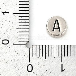 925 Sterling Silver Flat Round with Letter Beads&nbsp;LS-STER-G044-01AS-A