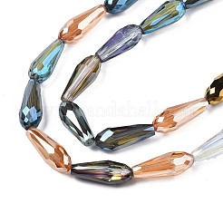 Electroplate Transparent Glass Beads Strands&nbsp;X-EGLA-Q026-014