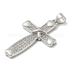 Rack Plating Brass Micro Pave Cubic Zirconia Pendants&nbsp;KK-F869-14P