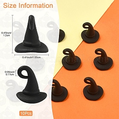 ハロウィンテーマの合金ペンダント10個  焼き付け塗料  3dマジックハット  ブラック  12x10.5mm  穴：1.7mm&nbsp;ENAM-YW0006-57