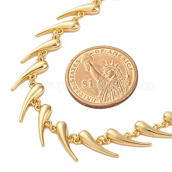 Rack Plating Brass Teardrop Link Chain Necklaces for Women&nbsp;NJEW-C064-01G