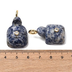 Natural Blue Spot Jasper Carved Pendants&nbsp;G-H357-03G-12