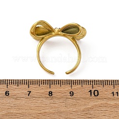 304 Stainless Steel with Rhinestone Adjustable Cuff Rings&nbsp;RJEW-Q020-18G