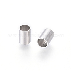 変色しにくい304ステンレススチールチューブビーズ  ステンレス鋼色  5x3.5mm  穴：2.5mm&nbsp;STAS-G209-01P