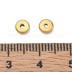 304ステンレススチールビーズ  フラットラウンド  艶出し  イオンプレーティング（ip）  18KGP本金メッキ  5x1.5mm  穴：1mm  約50個/袋&nbsp;SA-CBAF3CF-01C-G