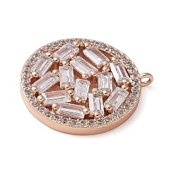 Brass Micro Pave Cubic Zirconia Pendants&nbsp;KK-C086-01RG