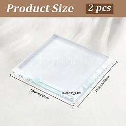 ジュエリーディスプレイ用のガラス製ディスプレイ台座  suqare  透明  10x10x1cm&nbsp;AJEW-WH20042-53