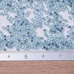 MIYUKIデリカビーズ  シリンダー  日本製シードビーズ  11/0  銀並ぶ  （db0044)シルバーライニングアクア  1.3x1.6mm  穴：0.8mm  約100000個/500g&nbsp;SEED-MY11-DB0044