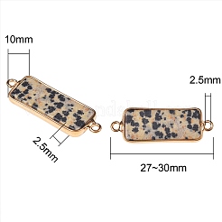 9 個 9 スタイルの宝石用原石リンクコネクター  明るい金色の真鍮のパーツと  長方形  27~30x10x2.5mm  穴：2.5mm  1個/スタイル&nbsp;G-SZ0001-09LG