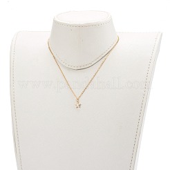 Brass Micro Pave Clear Cubic Zirconia Pendant Necklaces&nbsp;NJEW-JN03400