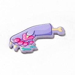 ハロウィンプリントアクリルパーツ  足跡  49.5x30x2.2mm  穴：1.8mm&nbsp;MACR-K330-09A