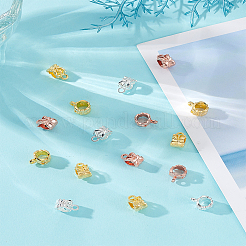 90色の合金チューブベイル3個  ループベイル  コラム  ミックスカラー  11x8x6.5mm  穴：1.6mm&nbsp;FIND-LP0001-77