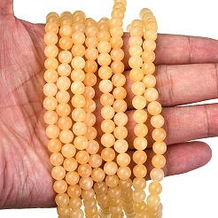 Natural Yellow Jade Bead Strands&nbsp;G-K121-02-6mm