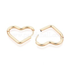 304ステンレススチールフープピアス  ハート  18KGP本金メッキ  21.5~22x26x2.5mm&nbsp;STAS-T074-53G